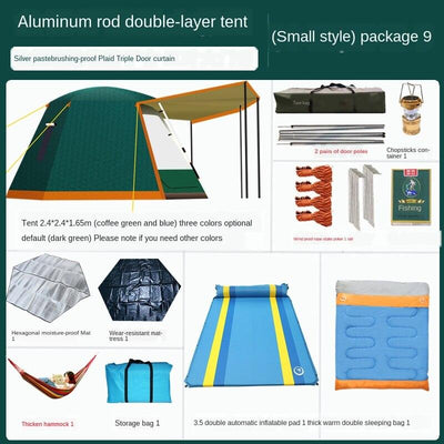 Adventure Camel Outdoor Full-automatic Thickened Rainstorm-proof Camping Aluminum Rod 3-4-person