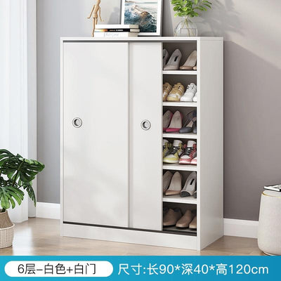 Shoe Rack Home Entrance Simple Modern High Vertical Sliding Door Shoe Rack Balcony Storage Solid