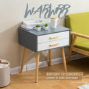 Sanson . Nordic Minimalist Solid Wood Bedside Table Retro Bedside Cabinet Japanese-style White Wax