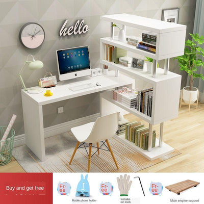 Corner Desktop Computer Table Home Desk Bookshelf Combination Bedroom Table Simple Modern Bookcase