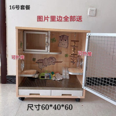 2021 Cat wood solid Cage Chinchilla ecological board pet air conditioning villa blind date cabinet