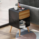 Original Nordic Iron Small Solid Wood Fashion Bedside Room Side Table Simple European Locker 2320 #