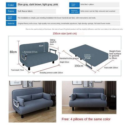 Folding Sofa Bed Dual-use Single Simple Family Double Nap Theme Portable Lazy Lounge Ruse Lunch