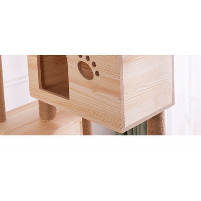 Rack Wood Large Climbing Solid Nest Integrated Villa Tree House Cat Tower Platform