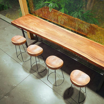 Bar Table Solid Wood Home Against The Wall Long High Bar Terrace Balcony Table Creative Coffee Milk