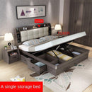 Nordic Bed Storage Cabinet Bed 1.35/1.5m/1.8M Bedroom Double Bed King Size with Side Drawer