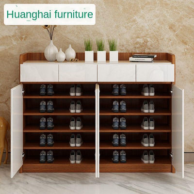 Chinese Style Shoe Cabinet Modern Simple Hall Cabinet Living Room Entrance Cabinet Large Capacity To