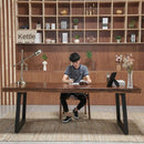 American Minimalist Natural Side Solid Wood Desk Natural Log Computer Desk Meeting Table Studio