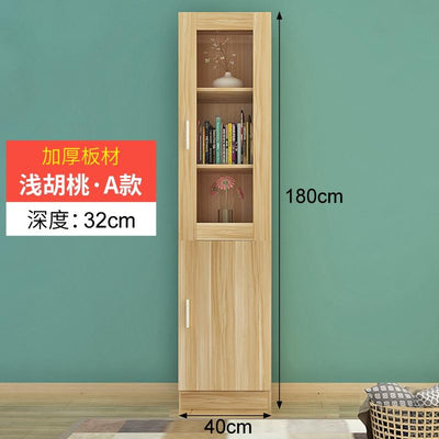 LAL Bookcase Bookshelf Cabinet Combination Office Solid Wood Filing Cabinet With Lock Glass Door