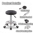 Leather Bar Stool Swivel Chair High Back Lifting Bar Chair Beauty Barber Shop Chair Round Stool With