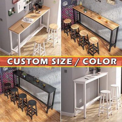 (Custom Size) Bar Table And Chair Set Against The Wall High Table Household Simple Small Bar