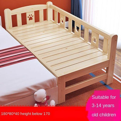 Solid Wood Baby Bed Baby Cot Boy Single Bed Girl Princess Bedside Bed Widened Small Bed With Rails