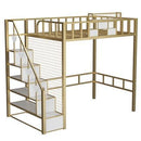 Loft Bed Home Bedroom Space Saving Iron Bed Apartment Iron Frame Bed