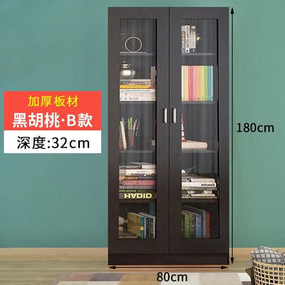 Bookcase Combination Simple Modern Living Room with Door Cabinet Glass Door Bookcase Economical