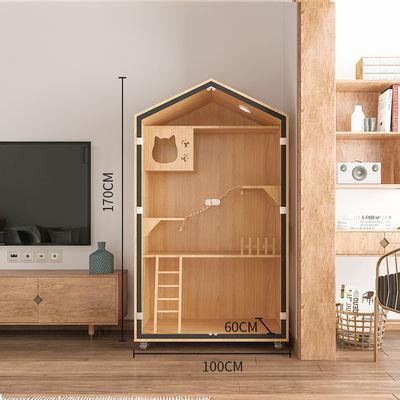 Apartment Solid Wood House Luxury Home Cage Three-layer Super Large Cat Cabinet Villa