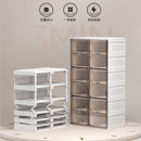 Foldable Shoe Cabinet Free Installation Plastic Shoe Box Rack Household Door Dust-proof Shoe Storage