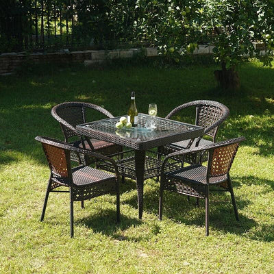 Mingran furniture rattan chair three piece set balcony small table chair tea table chair combination