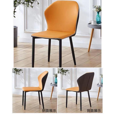 Dining Chair Home Nordic Leather Iron Chair Backrest Stool Hotel Restaurant Chair-005.SG