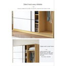 (MUWU) Modern 2021 Wardrobe Nordic Simple Economy Family Bedroom Rental Room Solid Wood Sliding Door