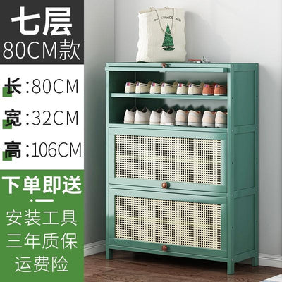 Rattan Bamboo Shoe Rack Shoe Rack Deodorant Breathable Floor Mounted Multi-layer Shoe Cabinet