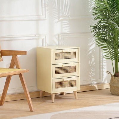 Koala Solid Wood Rattan Storage Cabinet Home Chest Of Drawers Bedroom Bedside Table Japanese Locker