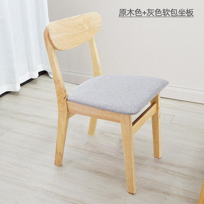 Solid Chair Nordic 2021 Wood Dining Home Restaurant Modern Minimalist Desk Back Stool Cafe Black