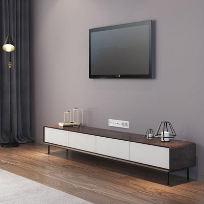 Nordic TV Cabinet Home Living Room Wall Mounted Solid Wood TV Console Modern Simple Light Luxury