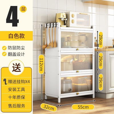 Kitchen Cabinet With Door Multi-functional Storage Cabinet For Bowls Chopsticks Plates Dishes Pans