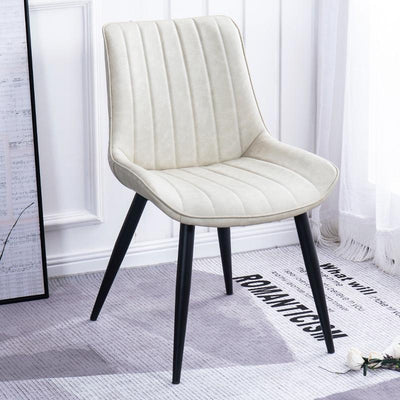 DF Upgrade Dining Chair With Gold Legs Waterproof Leather Nordic Chair Home Back Stool