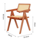 Rattan Chair Solid Wood Dining Chair Study Chairs Balcony Handmade Portable Chair