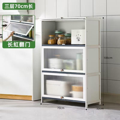 CAGK SG Stock Kitchen Cabinet Storage Multilevel Kitchen Storage Shelf Cupboard Cabinet Microwave