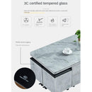 ARPER Foldable Coffee Table Marble Blister Folding Tempered Glass Side Table Household Dining Table