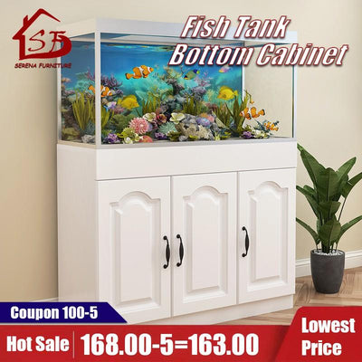 European Fish Tank Bottom Cabinet Living Room Solid Wood Fish Tank Rack Household Multi-functional