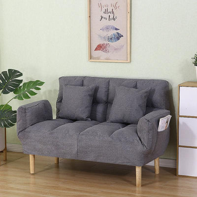 Nordic small apartment minimalist home living room bedroom fabric sofa multifunctional lazy bed