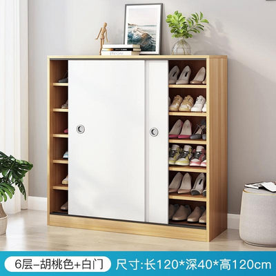 Shoe Rack Home Entrance Simple Modern High Vertical Sliding Door Shoe Rack Balcony Storage Solid