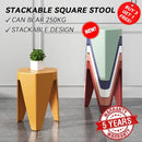 【BUY 3 GET 1 FREE】Stackable Small Stool Durable Solid Color Plastic Stool Thickened Dining Chair