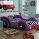 Bedroom Single Bed Pastoral Leather Bed Nordic Cartoon Bed Boy Car Bed Simple Children Slantback