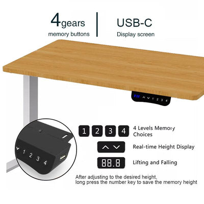 OROR Electric Height Adjustable Table With 4 Memory Height Standing Desk Study Table