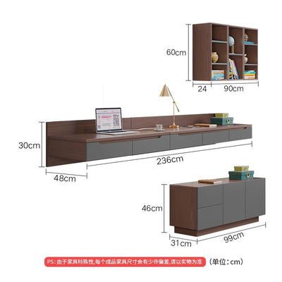 AUSITUR Desktop Computer Table Bookcase Bookshelf Integrated Wall-mounted Table Study Desk