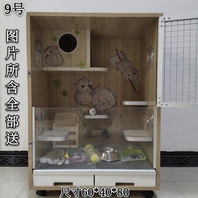 2021 Cat wood solid Cage Chinchilla ecological board pet air conditioning villa blind date cabinet