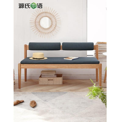 Genji Wood Language Wood Solid Bench Simple Oak Dining Stool Soft Bag Bench Northern European