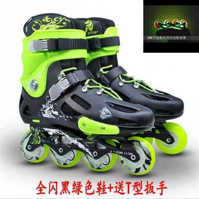 HK skates adult flat shoes professional fancy roller skates adult male and female straight row