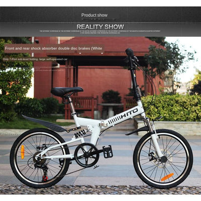 Hito 20 inch disc brake folding bike mountain bike shockproof male and female variable speed student