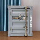 Side Table Industrial Style Container Wrought Iron Bedside Table Decorative Storage Cabinet Bedroom