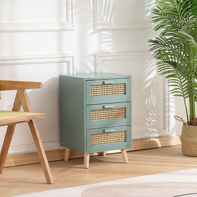 Koala Solid Wood Rattan Storage Cabinet Home Chest Of Drawers Bedroom Bedside Table Japanese Locker