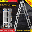 Baffen Telescopic Multi-functional Thickened Aluminum Alloy Folding Household Herringbone Ladder