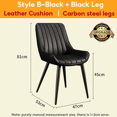 DF New Dining Chair Nordic Dining Chair Waterproof Leather Gold Dining Chair Home Iron Art Chair