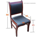 Solid Wood Office Leather Four-legged Backrest Armrest-free Mahjong Conference Room Chair Wooden