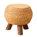 Rattan-made Low Balcony Bench Sofa Straw-made Household Seat Pier Small Round Stool Tatami Chair