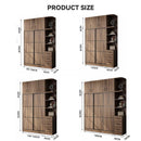 Wardrobe Nordic Bedroom Solid Wood Modern 2021 Simple Push-door Small-family Collection Large